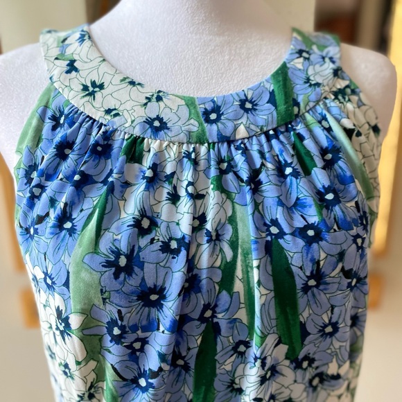 Tommy Hilfiger Halter Neck floral Midi Dress sz 10 blue green - Picture 5 of 14